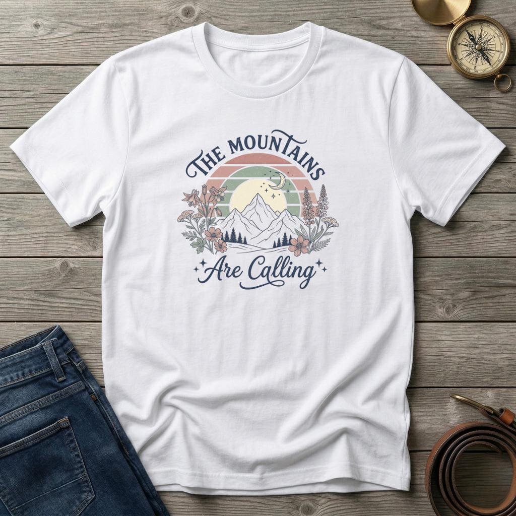 THE MOUNTAINS ARE CALLING T-SHIRT
