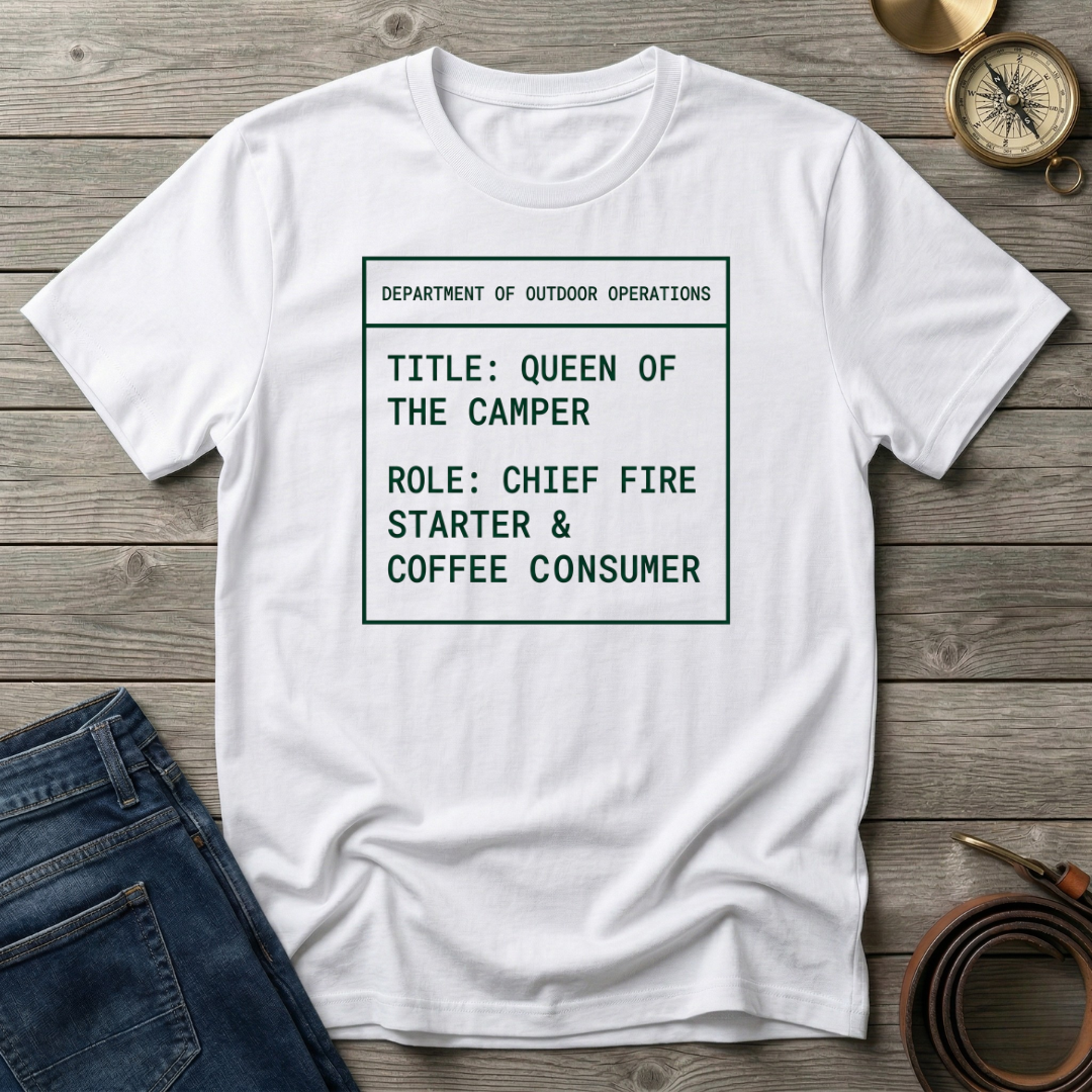 QUEEN OF THE CAMPER T-SHIRT