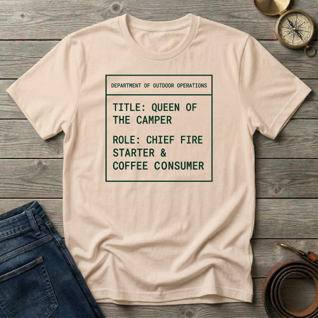 QUEEN OF THE CAMPER T-SHIRT