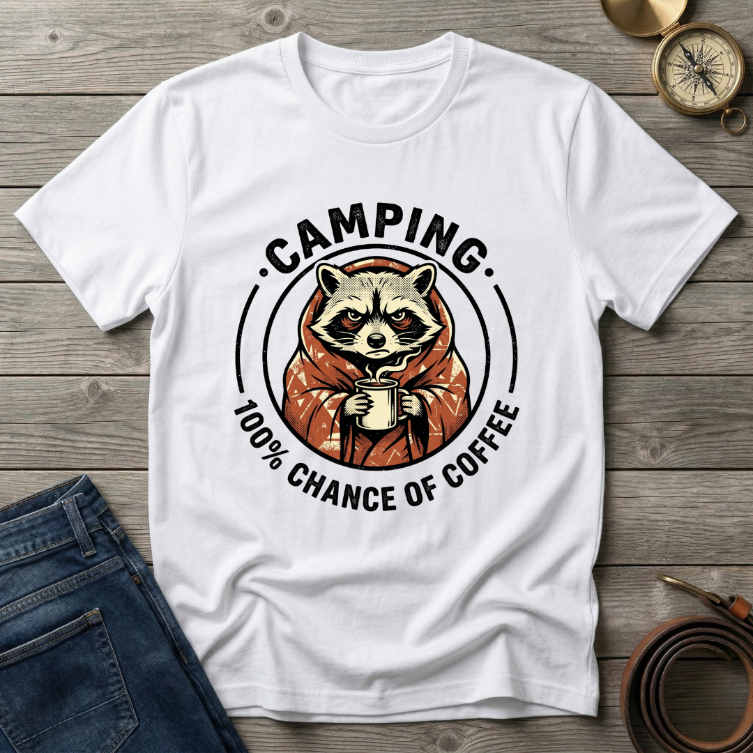 100% CHANCE OF COFFEE T-SHIRT