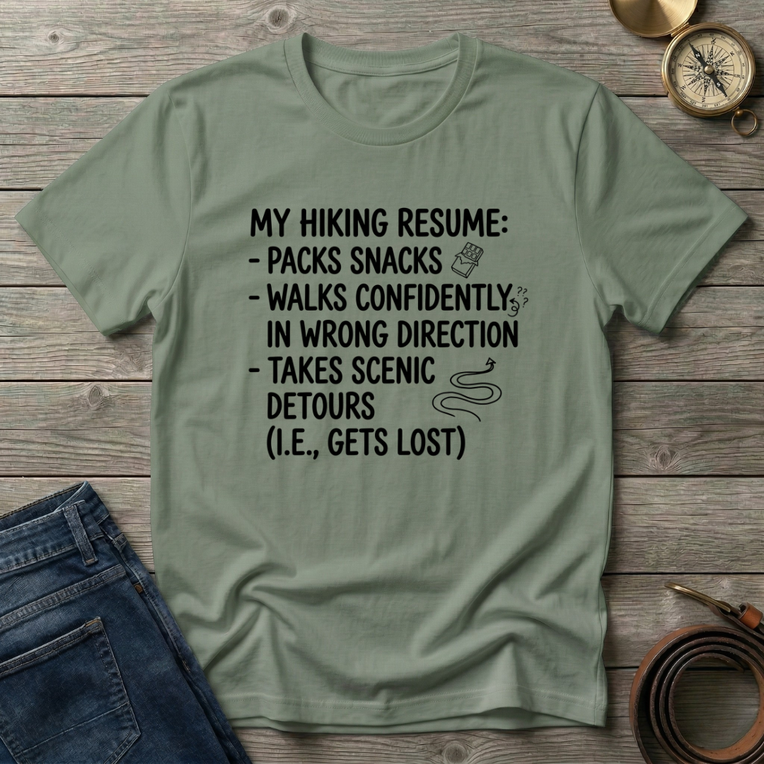 HIKING RESUME T-SHIRT