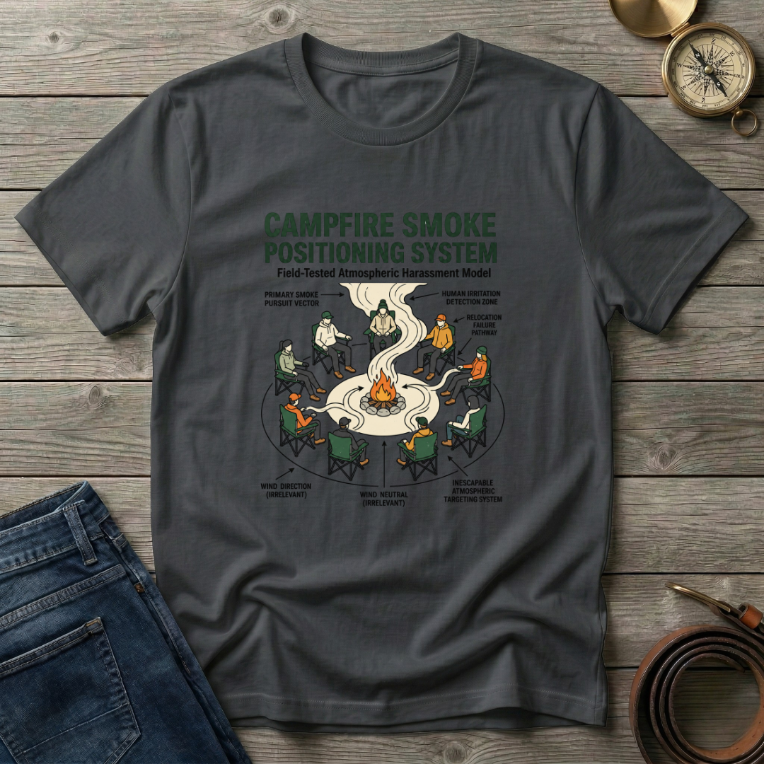 CAMPFIRE SMOKE POSITIONING SYSTEM T-SHIRT