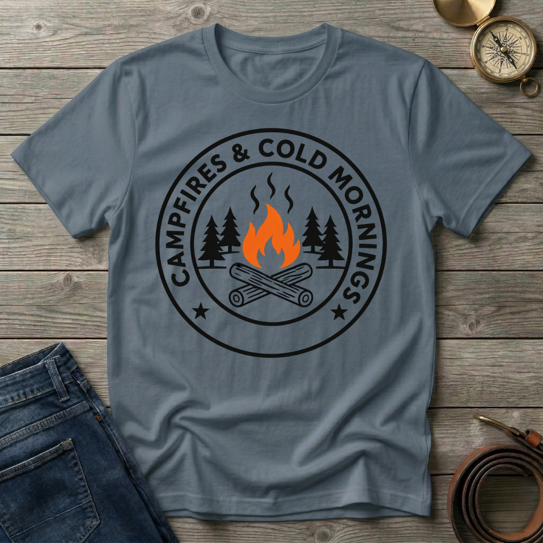 CAMPFIRES AND COLD MORNINGS T-SHIRT