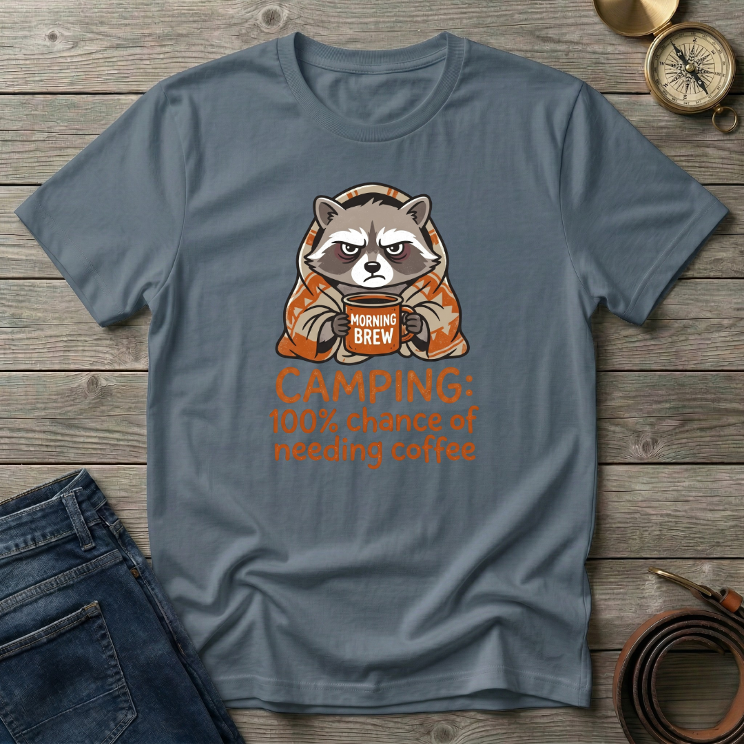 100% CHANCE OF NEEDING COFFEE T-SHIRT