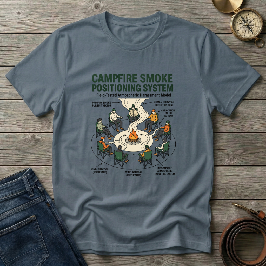 CAMPFIRE SMOKE POSITIONING SYSTEM T-SHIRT