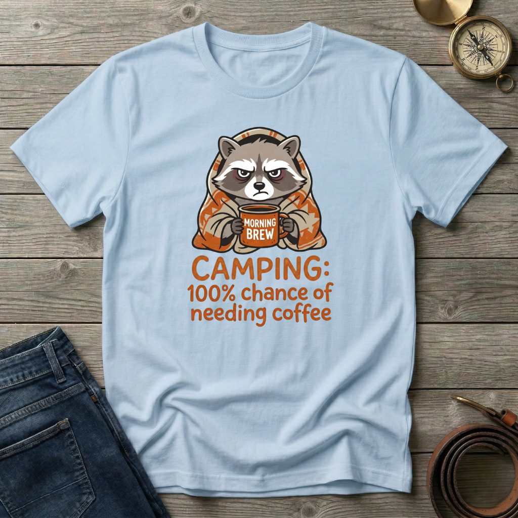 100% CHANCE OF NEEDING COFFEE T-SHIRT