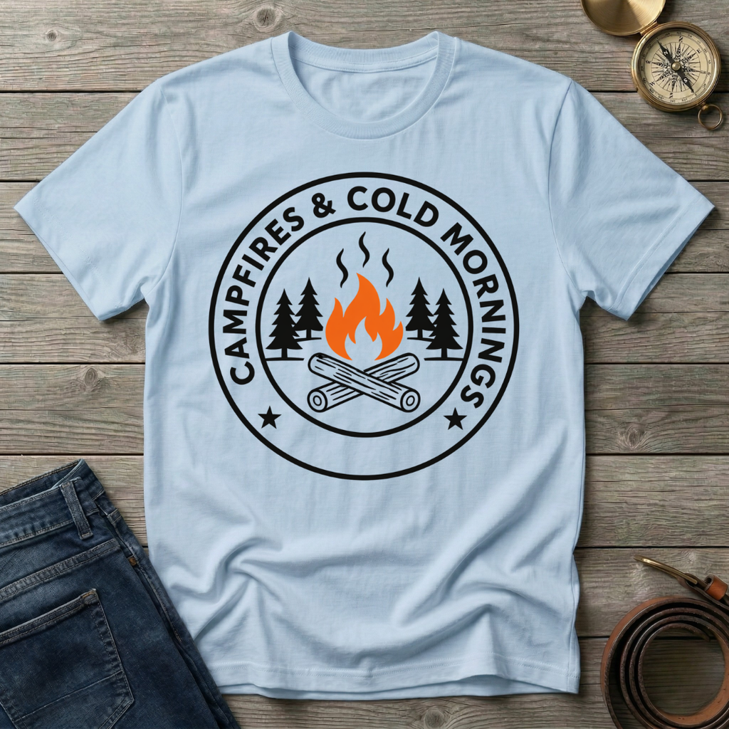 CAMPFIRES AND COLD MORNINGS T-SHIRT