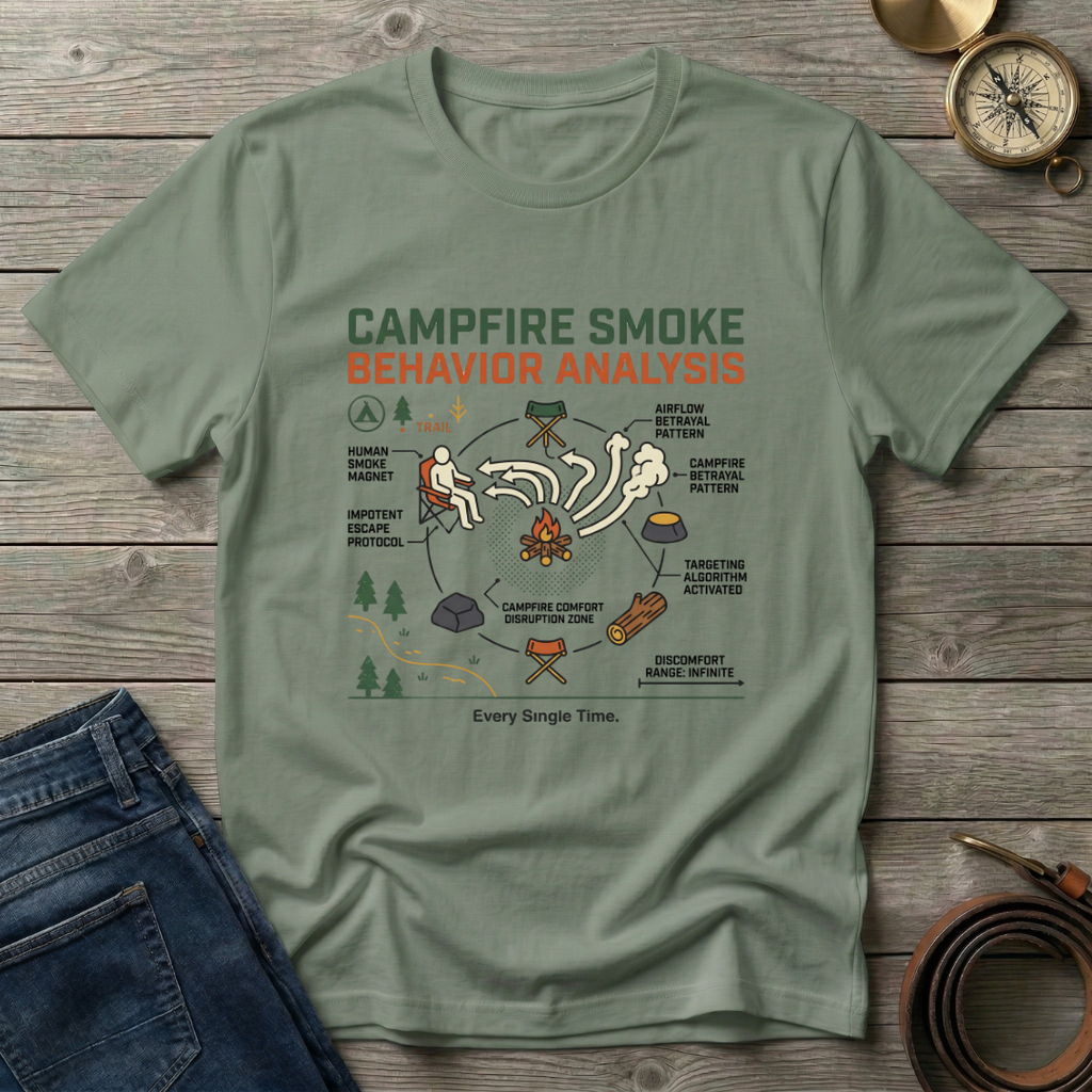 CAMPFIRE SMOKE BEHAVIOR ANALYSIS T-SHIRT