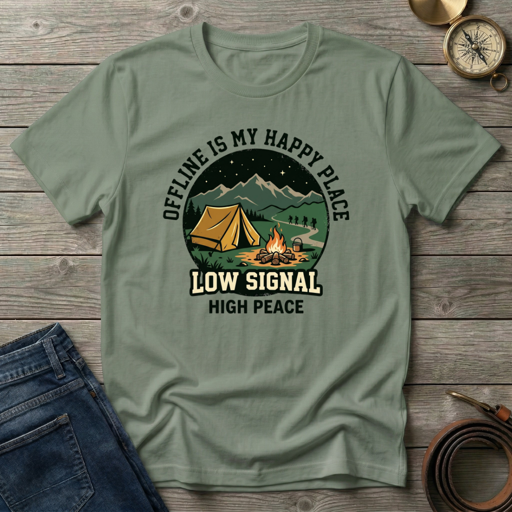 OFFLINE IS MY HAPPY PLACE T-SHIRT