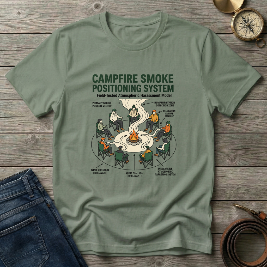 CAMPFIRE SMOKE POSITIONING SYSTEM T-SHIRT