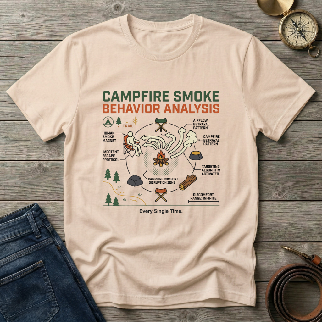 CAMPFIRE SMOKE BEHAVIOR ANALYSIS T-SHIRT