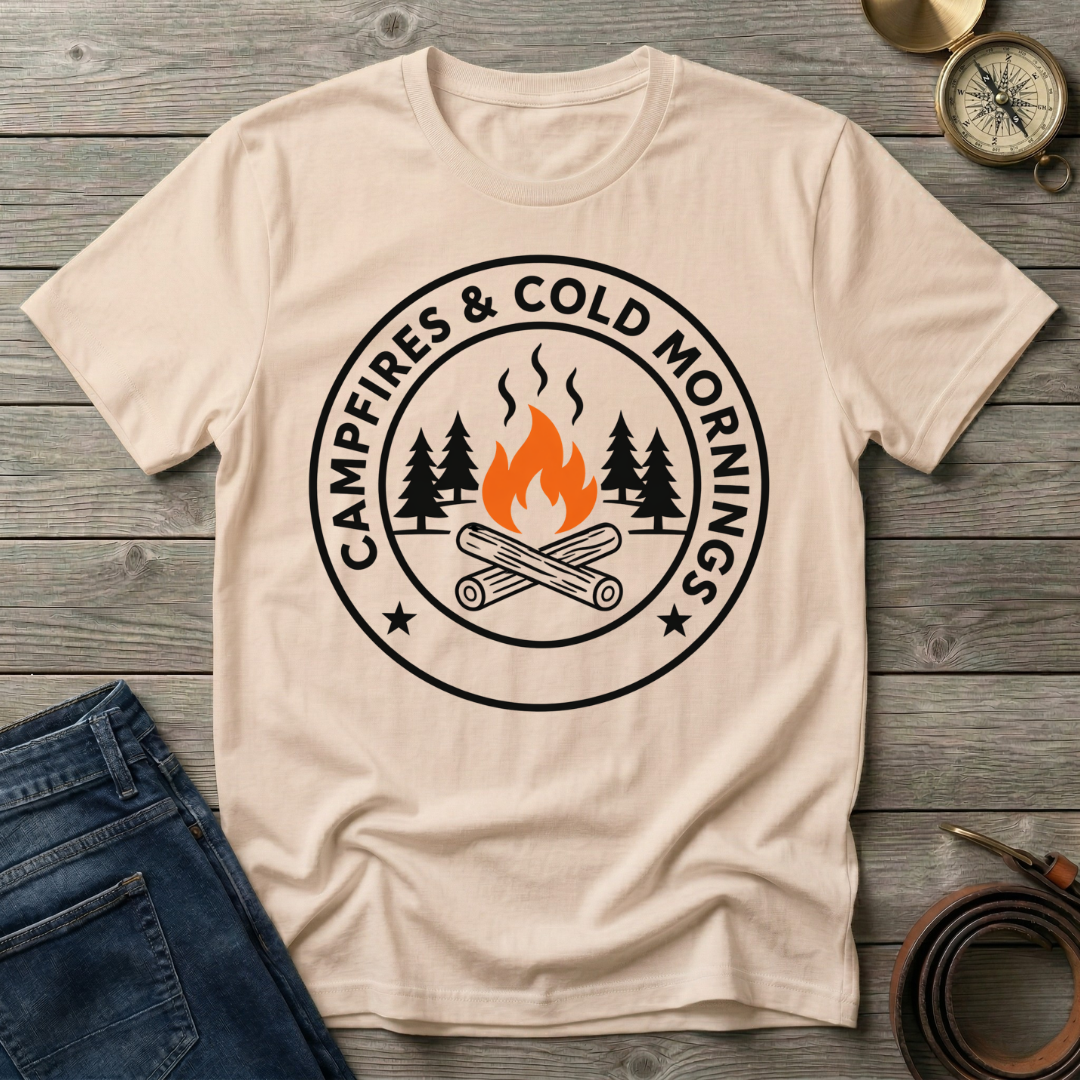 CAMPFIRES AND COLD MORNINGS T-SHIRT