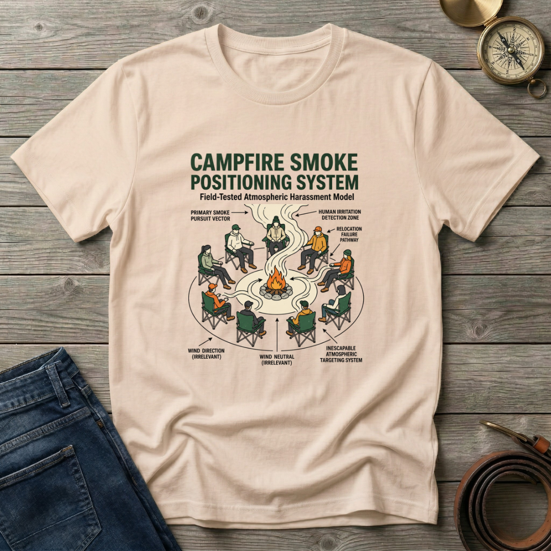 CAMPFIRE SMOKE POSITIONING SYSTEM T-SHIRT