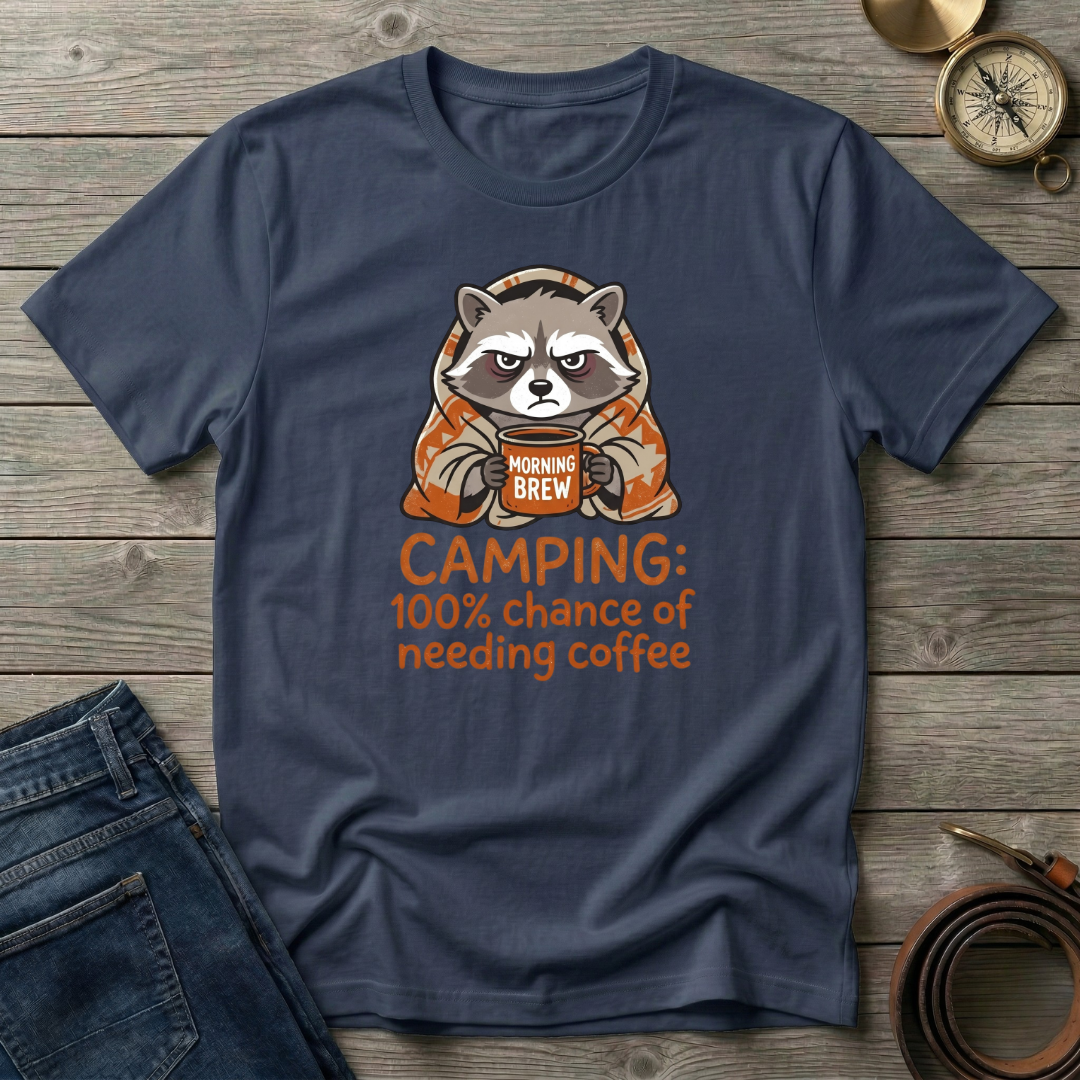 100% CHANCE OF NEEDING COFFEE T-SHIRT