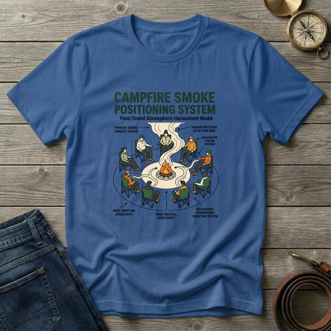CAMPFIRE SMOKE POSITIONING SYSTEM T-SHIRT