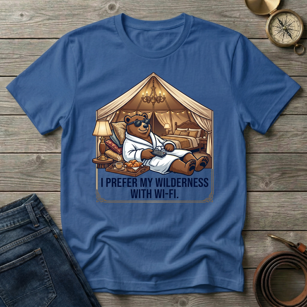 I PREFER MY WILDERNESS WITH WIFI T-SHIRT
