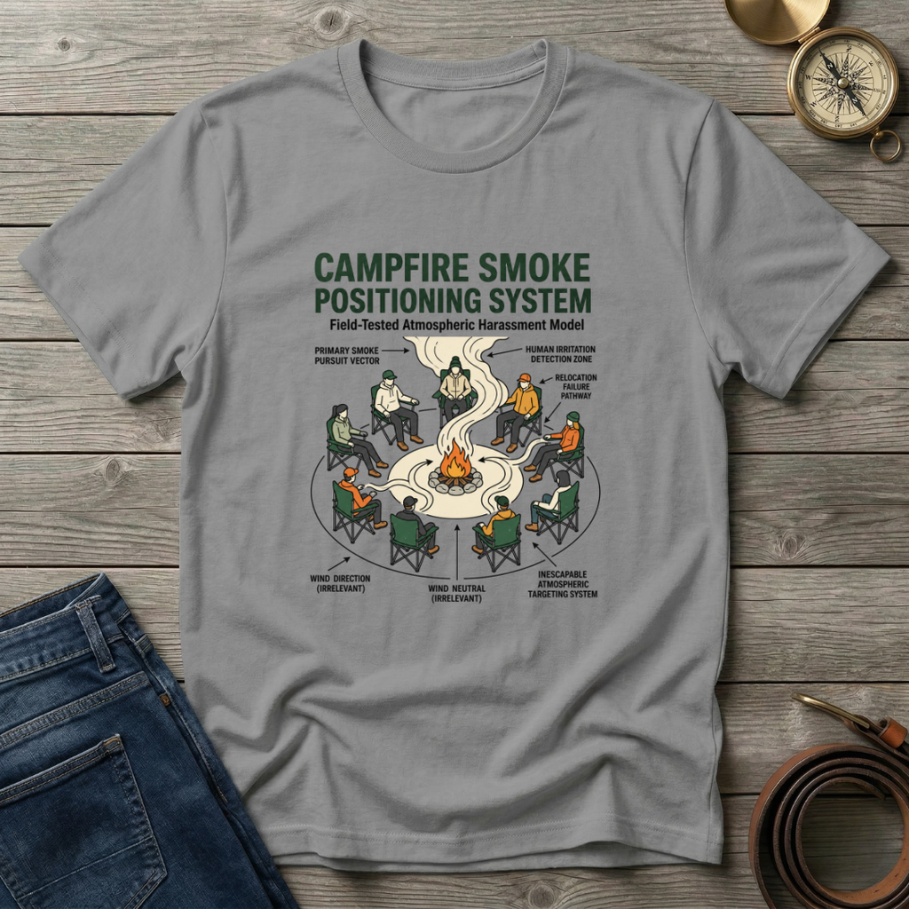 CAMPFIRE SMOKE POSITIONING SYSTEM T-SHIRT