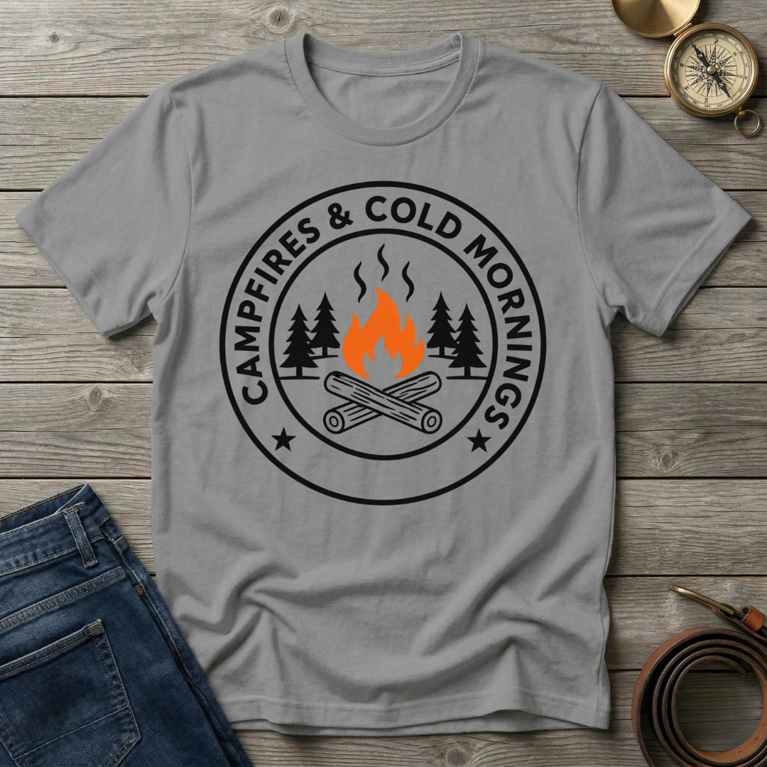 CAMPFIRES AND COLD MORNINGS T-SHIRT