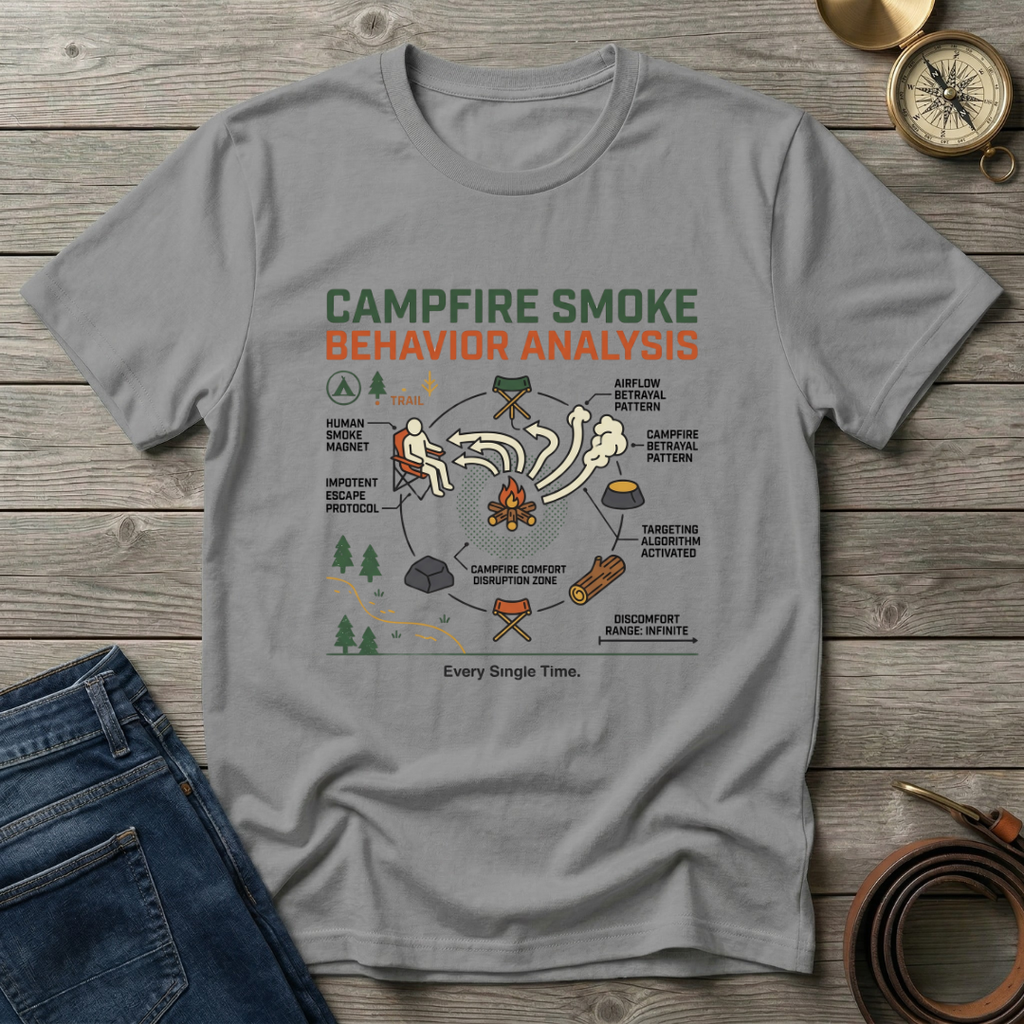 CAMPFIRE SMOKE BEHAVIOR ANALYSIS T-SHIRT