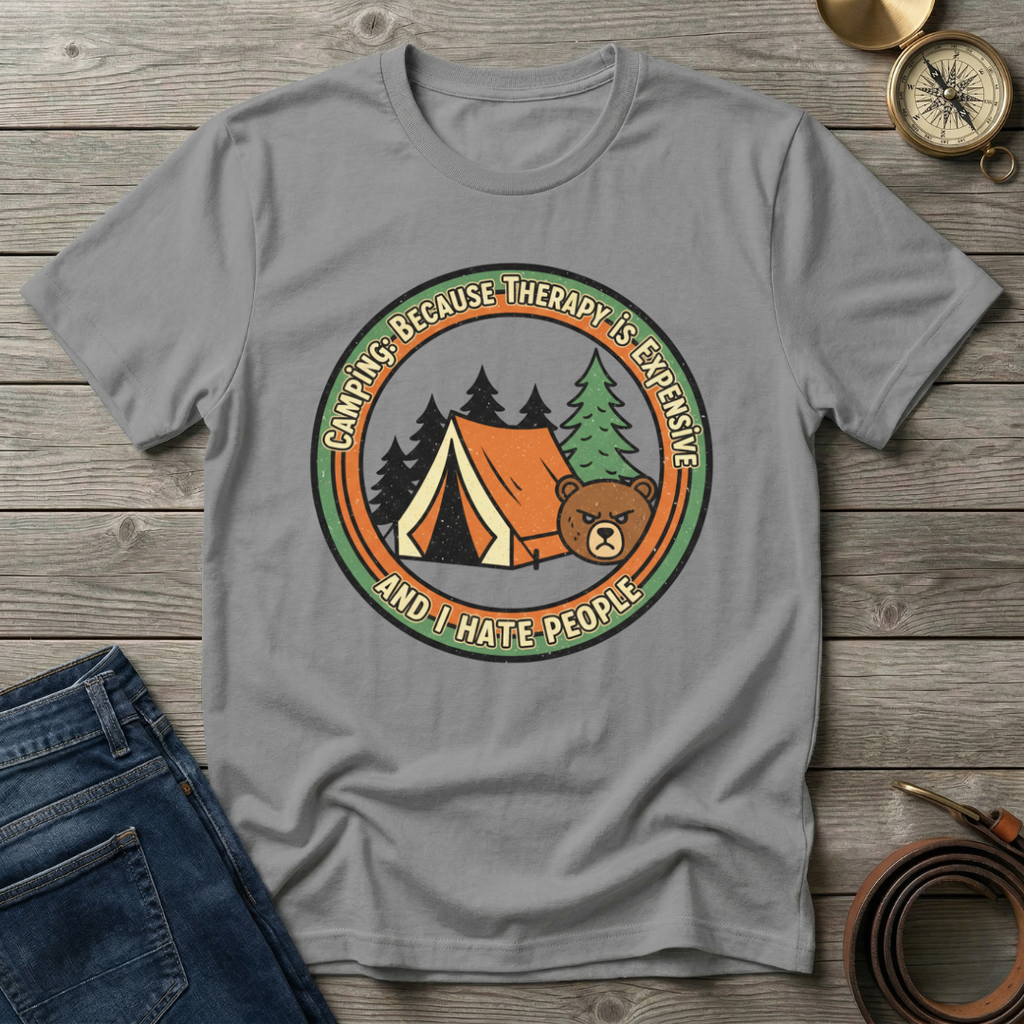 CAMPING IS MY THERAPY T-SHIRT