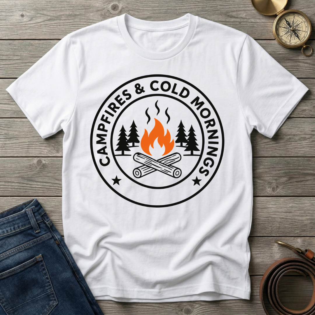 CAMPFIRES AND COLD MORNINGS T-SHIRT