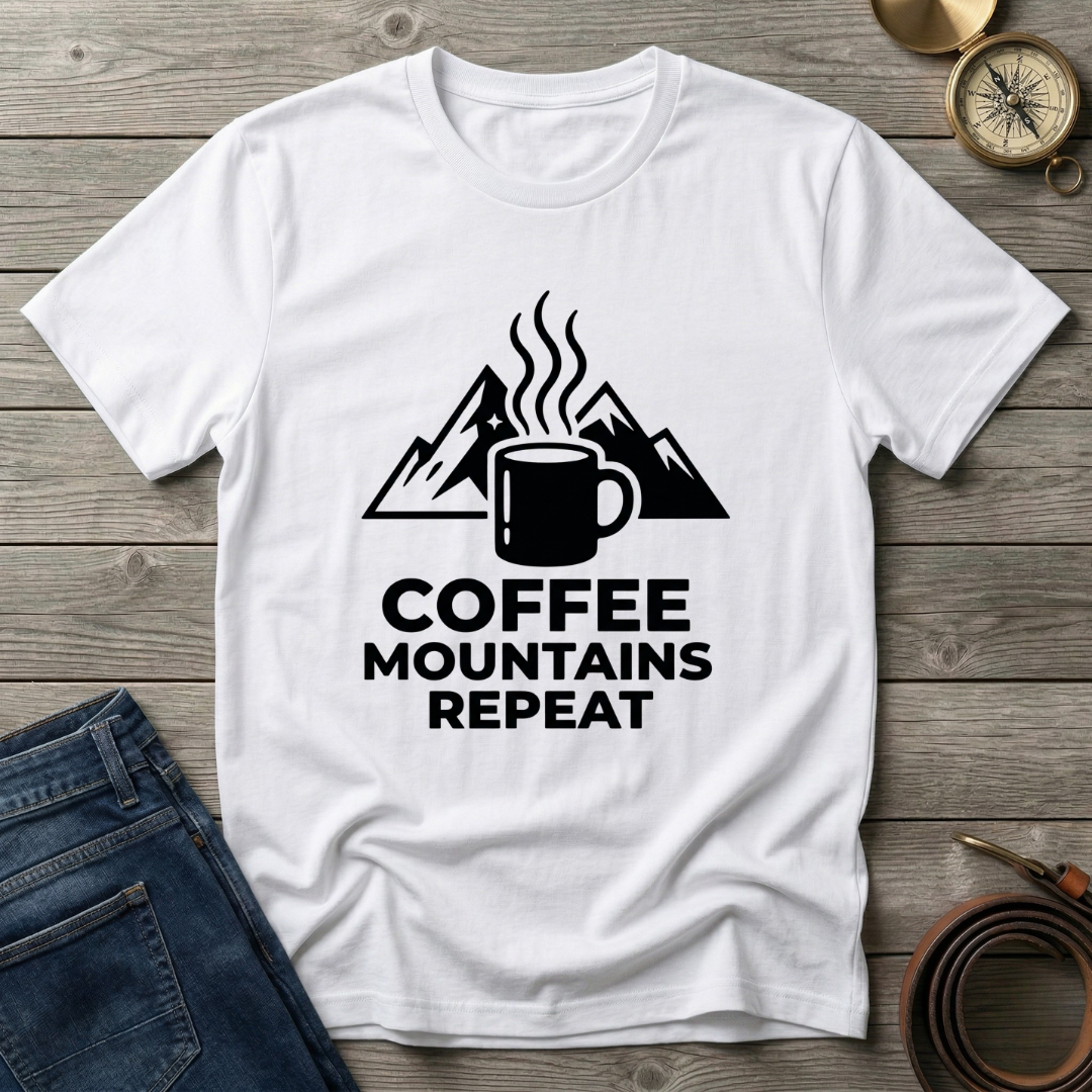 COFFEE MOUNTAINS REPEAT T-SHIRT