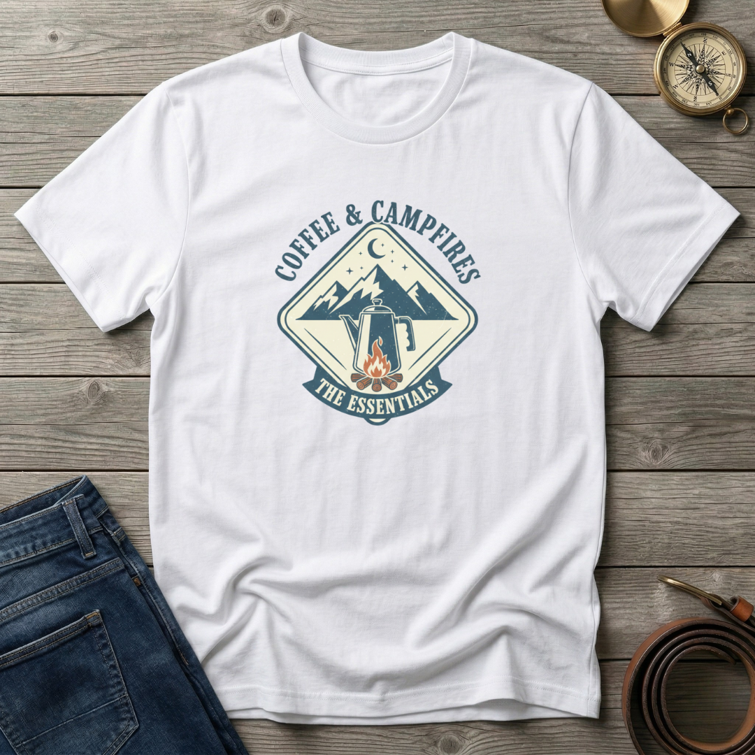 COFFEE AND CAMPFIRES T-SHIRT