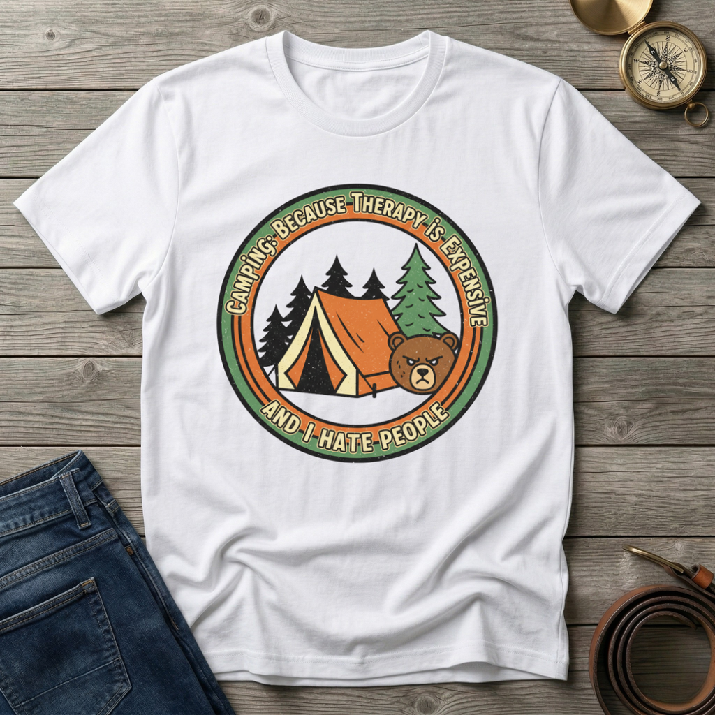 CAMPING IS MY THERAPY T-SHIRT