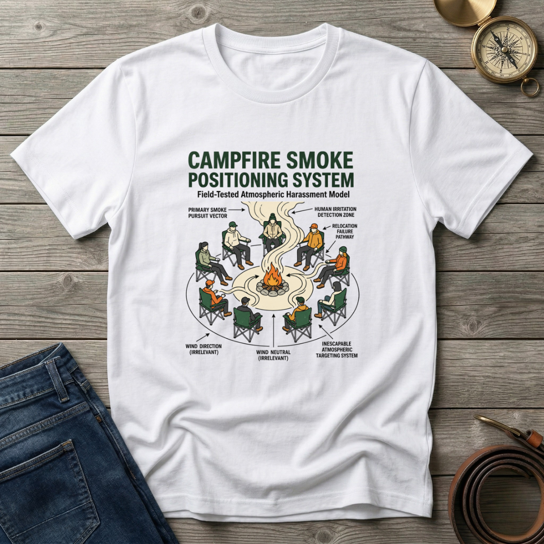 CAMPFIRE SMOKE POSITIONING SYSTEM T-SHIRT