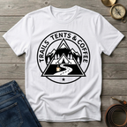 TRAILS TENTS AND COFFEE T-SHIRT