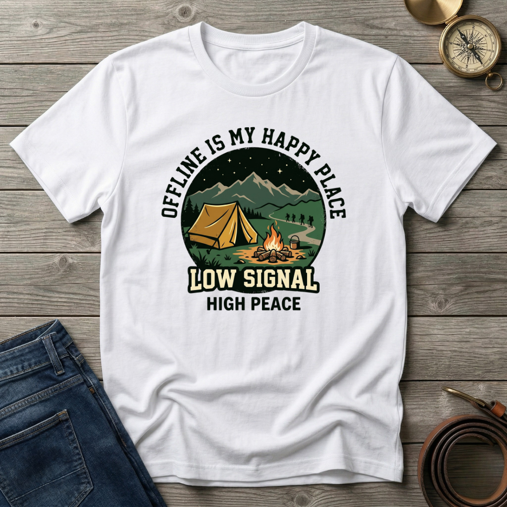 OFFLINE IS MY HAPPY PLACE T-SHIRT